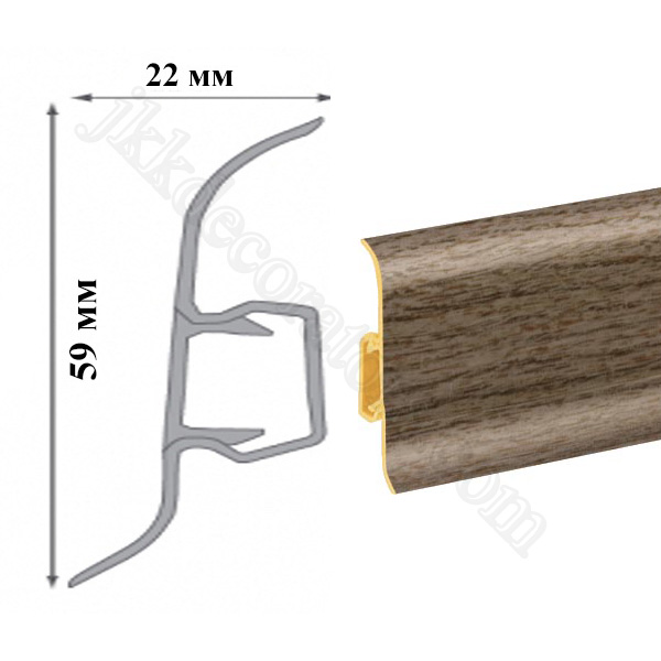 Плинтус пластиковый напольный cezar premium 59х22x2500 мм